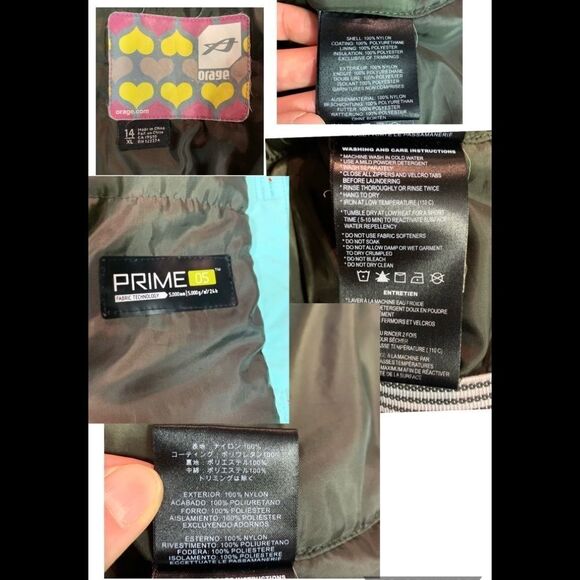 ORAGE youth unisex winter ski jacket hooded 14 XL orange light blue - Picture 4 of 15